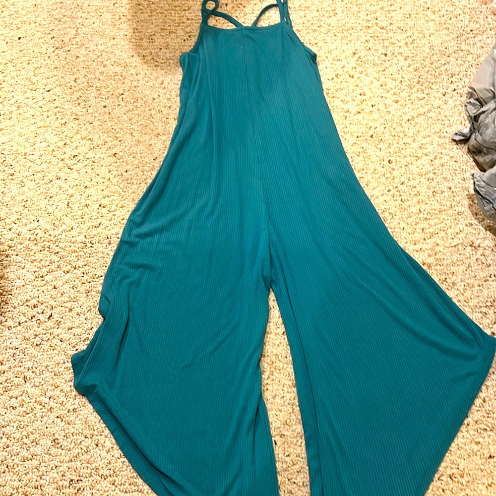 Teal evsie jumpsuit